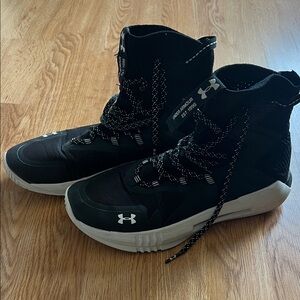 Under Armour Black and White High-Top Sneakers